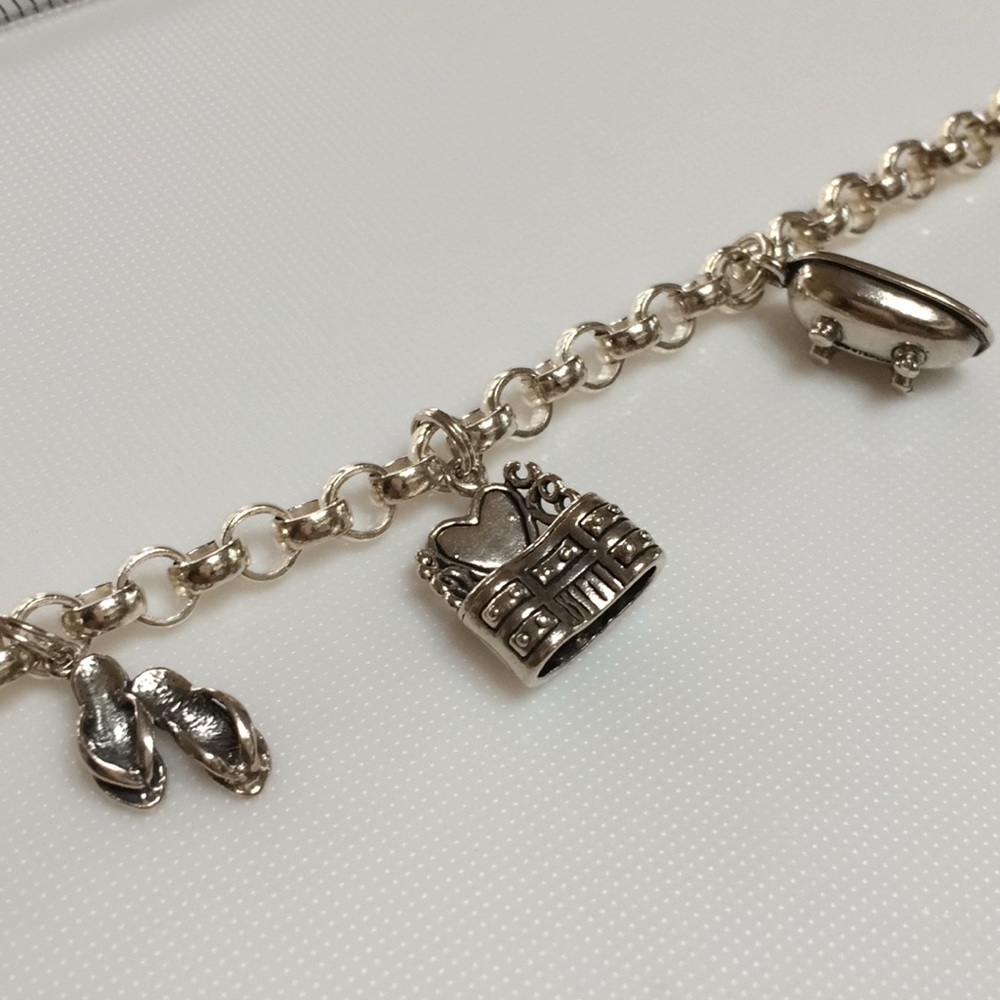 Sterling 925 Bracelet with 3 charms